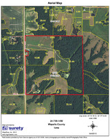 Aerial Map of Iowa Deer Hunting Ranch for sale.