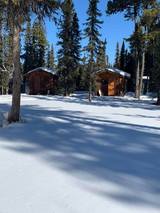 Cabins in the winter time