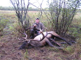 Trevor Thomas with his beautiful and unique bull elk.