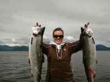 Silver Salmon Fishing in Alaska.